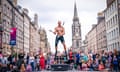 Circus street performer Reidiculous performs at the Edinburgh fringe.