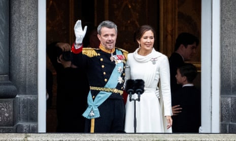 Denmark's newly proclaimed King Frederik and Queen Mary on the balcony of Christiansborg Palace in Copenhagen.