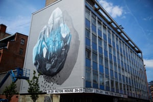 Mural on side of tower block