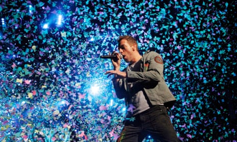 Coldplay performing at the O2 World in Berlin during the Mylo Xyloto tour in 2011