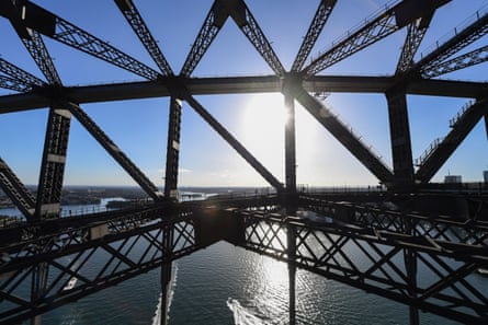 Empty staircases on the Sydney Harbour Bridge