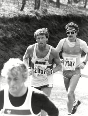 Bell still possessed his famous stamina long after retiring, here he is in 1985 running the Wilmslow Half Marathon.