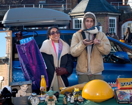 Andrea and Dash Bradley standing at their car boot stall