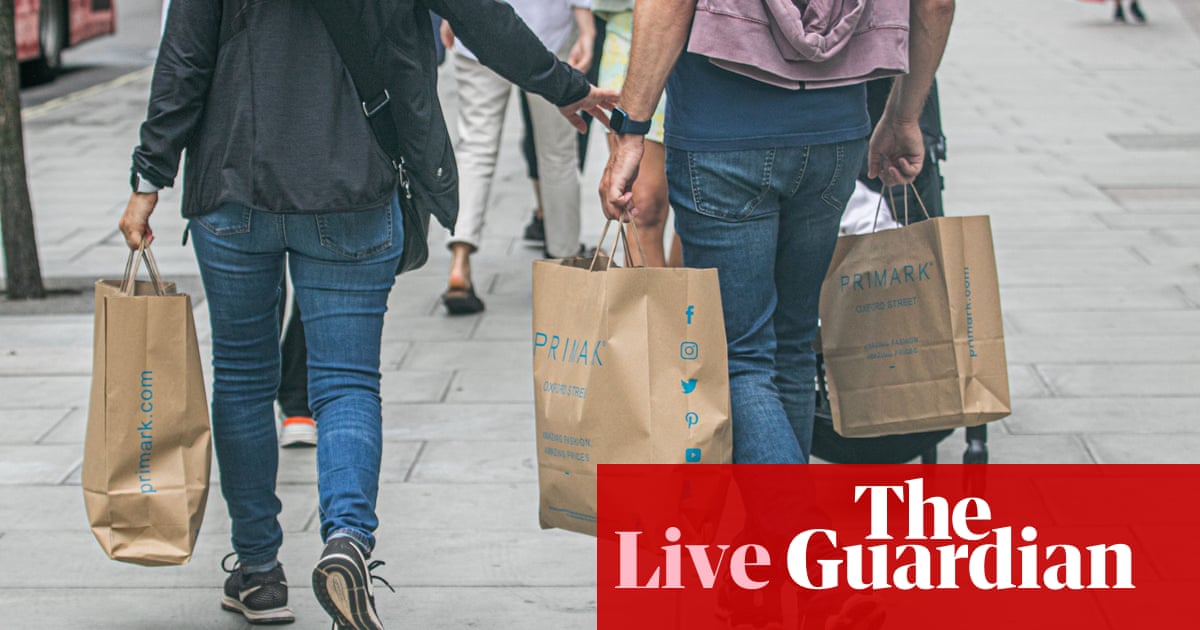 Retail sales fall as UK hospitality reopening hits food spending – business live
