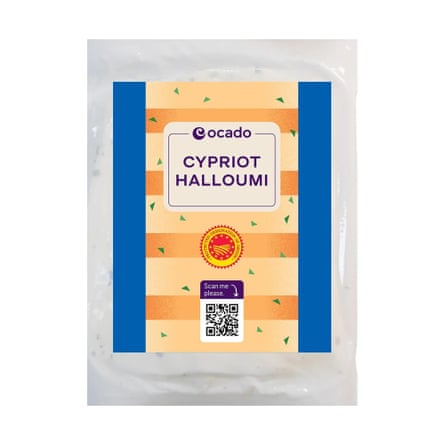 A block, or packet, of Ocado Cypriot halloumi