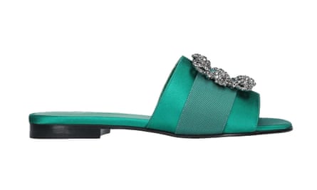 Green jewelled, £63 for 3 days' rental by Manolo Blahnik from frontrow.uk.com