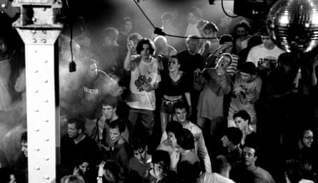 Ravers on the main stage in the Haçienda, ‘that palace of techno and acid house’ in 1989.