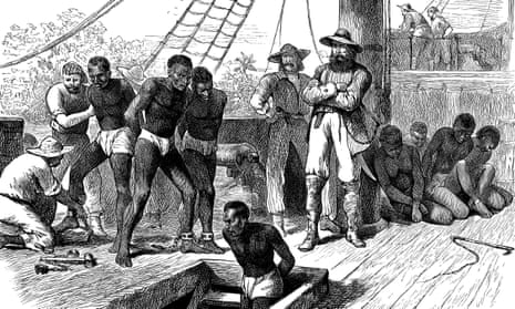A 19th-century print of a slave ship