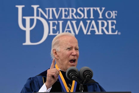 Joe Biden speaks at the University of Delaware.
