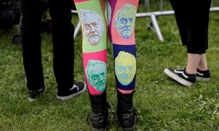 Tights worn at a campaign rally in Birmingham.