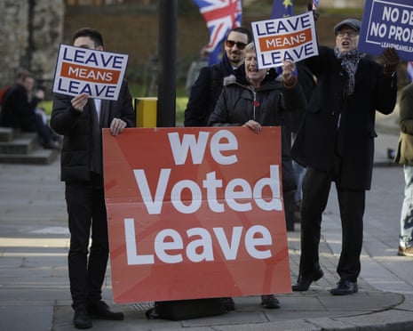 Pro-leave protesters in London
