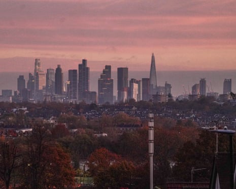 The London skyline and financial district
