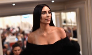 Kim Kardashian at Paris fashion week last month