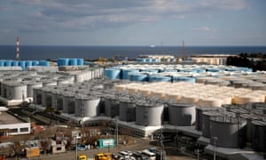 Storage tanks for radioactive water at the Fukushima Daiichi nuclear power plant.