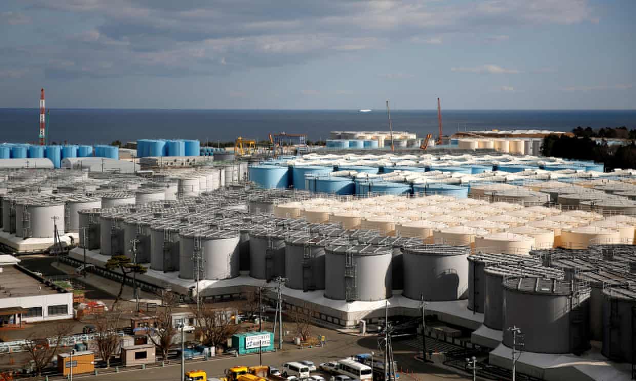 Storage tanks for radioactive water at the Fukushima