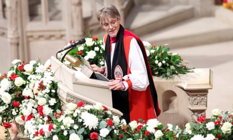 Reverend Mariann Edgar Budde speaks as the National Prayer Service.
