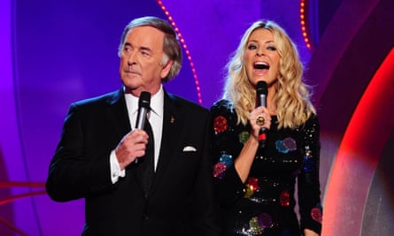 Sir Terry Wogan presenting the BBC’s Children in Need with Tess Daly in 2012.
