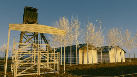 A digital reconstruction of Aguthi Works detention camp in Central Kenya created by the Museum of British Colonialism