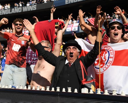 Members of the Barmy Army revel in a first Test win in Australia since 2011.
