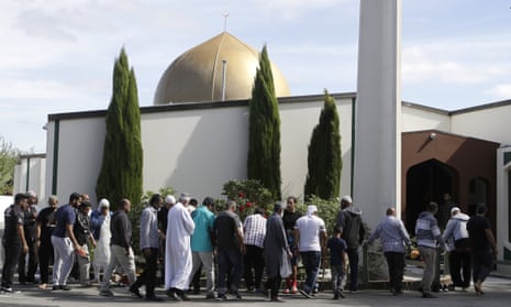 Worshippers return to Al Noor mosque in Christchurch, New Zealand, following the mass shooting.