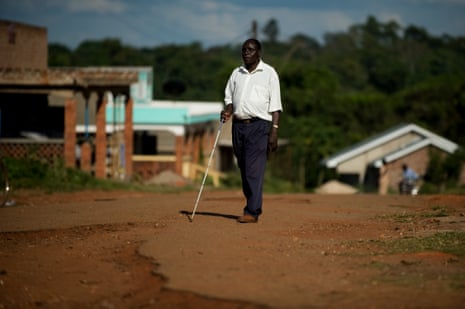 Blind man in Uganda who lost his sight due to trachoma