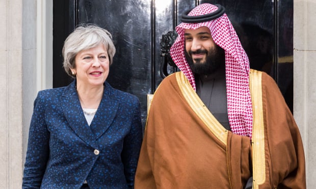 Theresa May with Mohammed bin Salman outside 10 Downing Street