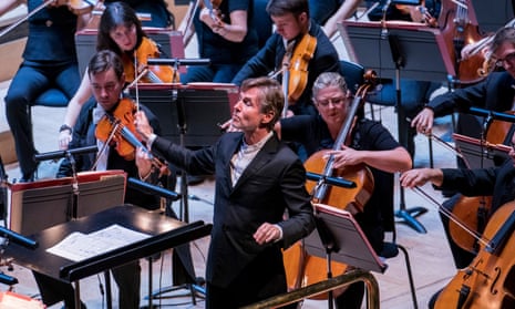 Esa-Pekka Salonen conducts the Philharmonia Orchestra in Sibelius’ sixth symphony at the Royal Festival Hall, London.
