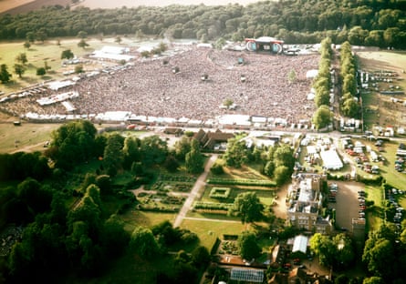 An aerial view of the 1996 Knebworth concerts.