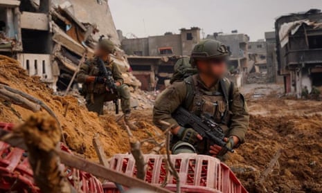 Israeli troops operating in Khan Younis, southern Gaza’s largest city, in an image released by the Israel Defence Forces