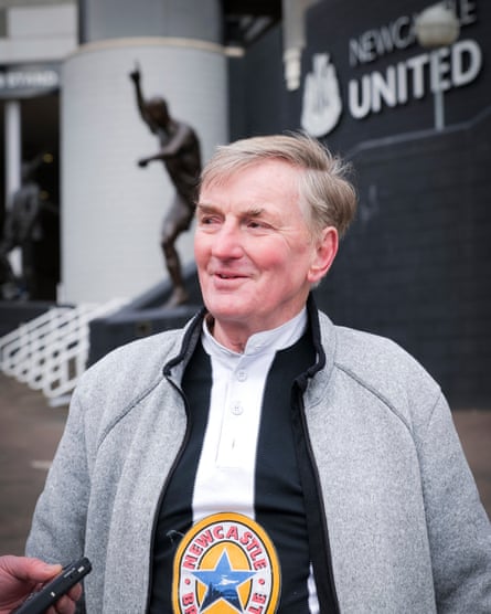 Wearmouth in front of statue outside Newcastle ground