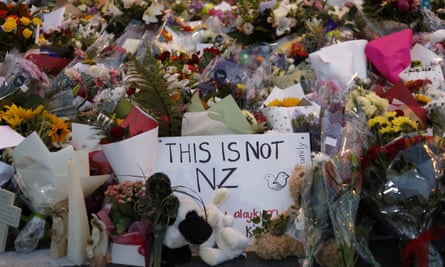 A memorial near the Masjid Al Noor mosque for victims of the shooting in Christchurch on 15 March