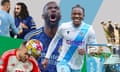 (From left) Kyle Walker clashes with Marc Cucurella, Eric Dier heads against Arsenal, Antonio Rüdiger celebrates beating Manchester City, Palace's Eberechi Eze after scoring at Liverpool, the Premier League Trophy