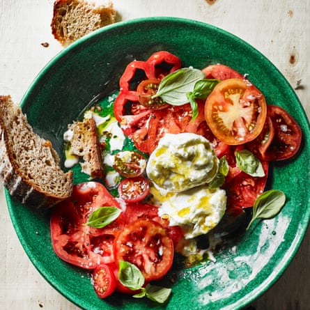 Tricolore by Jacob Kenedy. The Observer’s 20 best tomato recipes supplement. Food Stylist: Kim Morphew Prop stylist: Tamzin Ferdinando