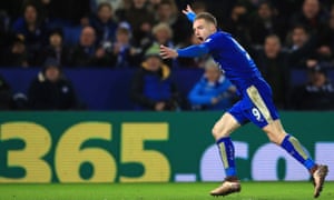 Jamie Vardy of Leicester v Liverpool