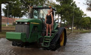 A scene in Houston, Texas, after Hurricane Harvey hit the region and caused major flooding in the city.