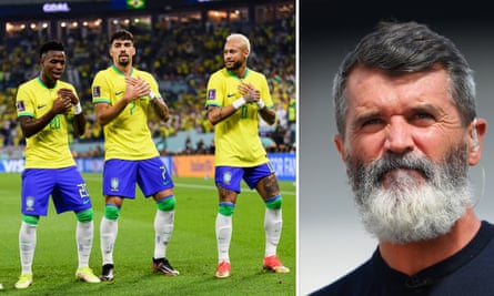 Roy Keane voiced his disapproval at Brazil's dancing celebration after each goal during their game with South Korea.