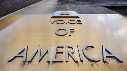 Voice of America signage on a building