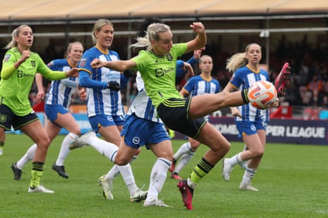 Millie Turner of Manchester United in action during the FA Women's Super League match between Brighton & Hove Albion and Manchester United.