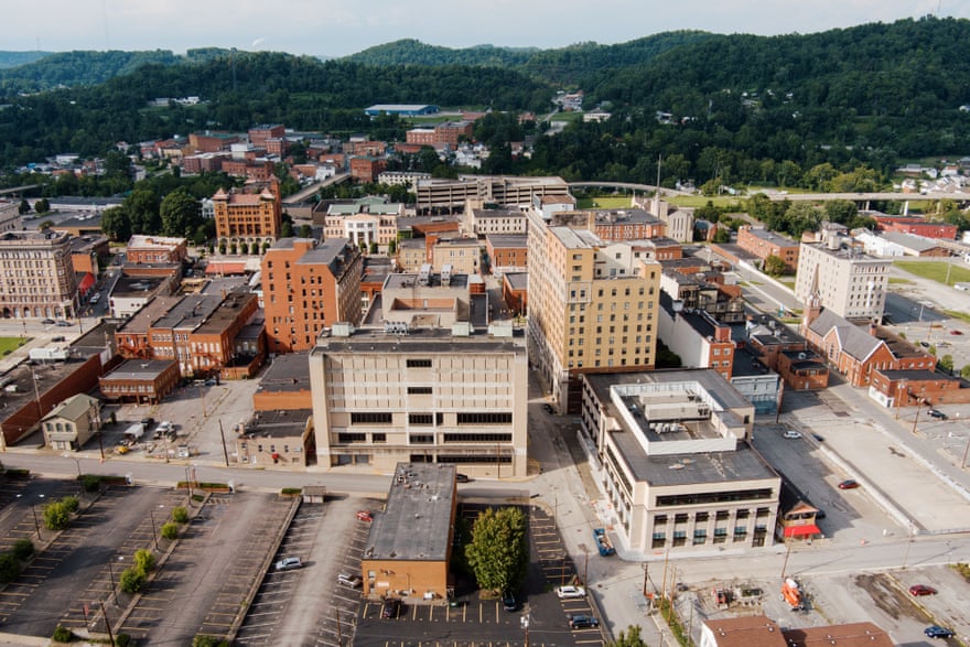 Downtown Clarksburg West Virginia, with the Progressive Women’s Association seen center bottom.