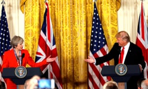 The prime minister, Theresa May and President Trump at the White House in January.