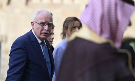 Palestinian Authority foreign minister Riyad al-Maliki is attending the meeting in Barcelona.