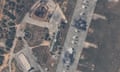 Satellite image released by Maxar Technologies on 16 May shows what are assessed as being a MiG-31 fighter aircraft and fuel storage facility destroyed by Ukrainian strikes on the Russian-held Belbek airbase near Sevastopol, Crimea