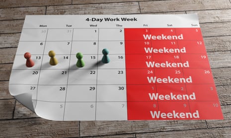 Four-day week calendar illustration