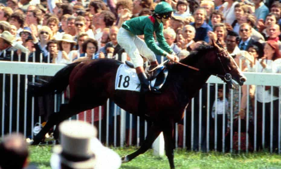 Shergar winning the Derby in 1981. The racehorse was kidnapped two years later, and is assumed to be long dead.