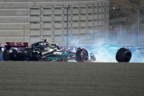 Lewis Hamilton crashes out on the opening lap!