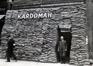 A bomb-proofed cafe in Fleet Street, London.
