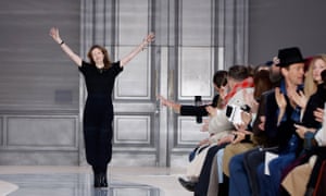 British-born designer Clare Waight Keller after Chloé’s AW17 ready-to-wear show at Paris fashion week.