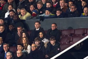 Interim manager Ralf Rangnick in the stands during the match.