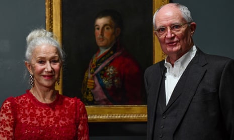Helen Mirren and Jim Broadbent, with Goya’s portrait of the Duke of Wellington, whose theft is the subject of their new film, The Duke.