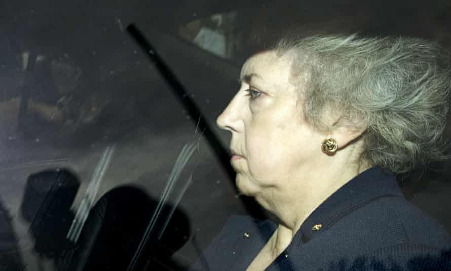 Eliza Manningham-Buller leaving the Chilcot inquiry after giving evidence in 2010.